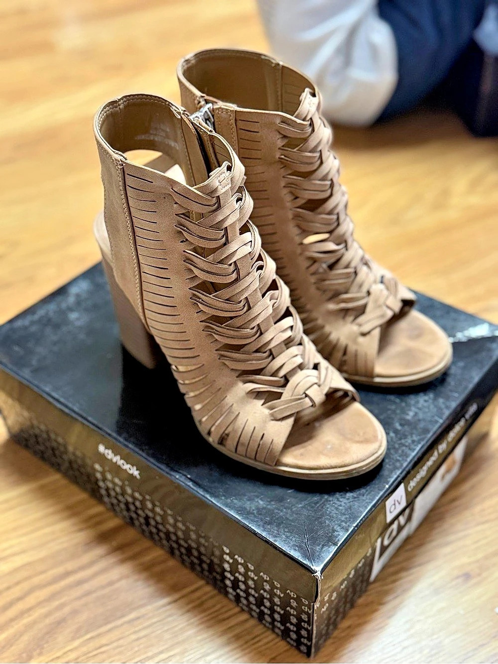 Dolce Vita Cutout Heels in Brown